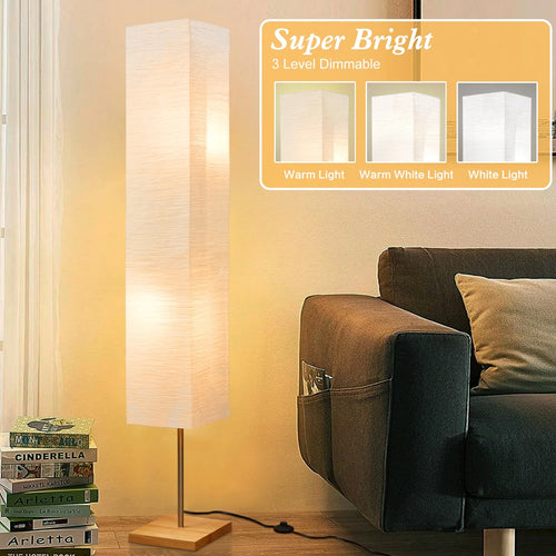65-Inch Modern 3-Way Dimmable LED Floor Lamp for Bedroom, Office, and Livping Room (Bulbs Included)
