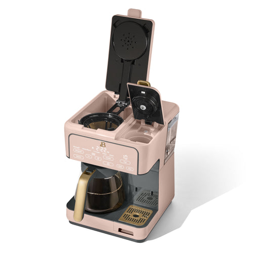 Multi-Brew 12-Cup Programmable Drip and Single-Serve Coffee Maker in Rose by Drew Barrymore
