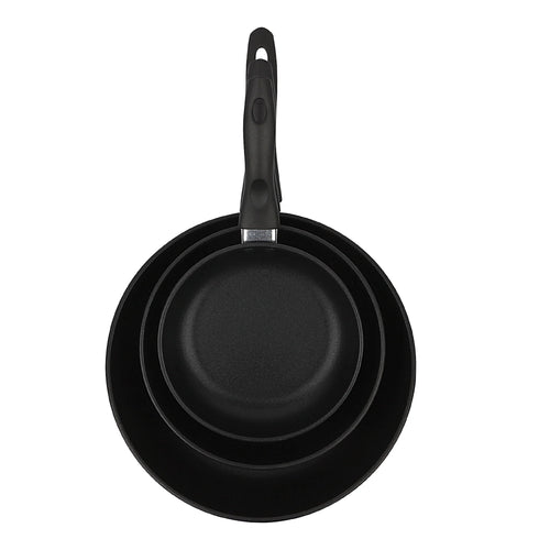 3-Piece Nonstick Aluminum Skillet Set, Black - 4 Pack