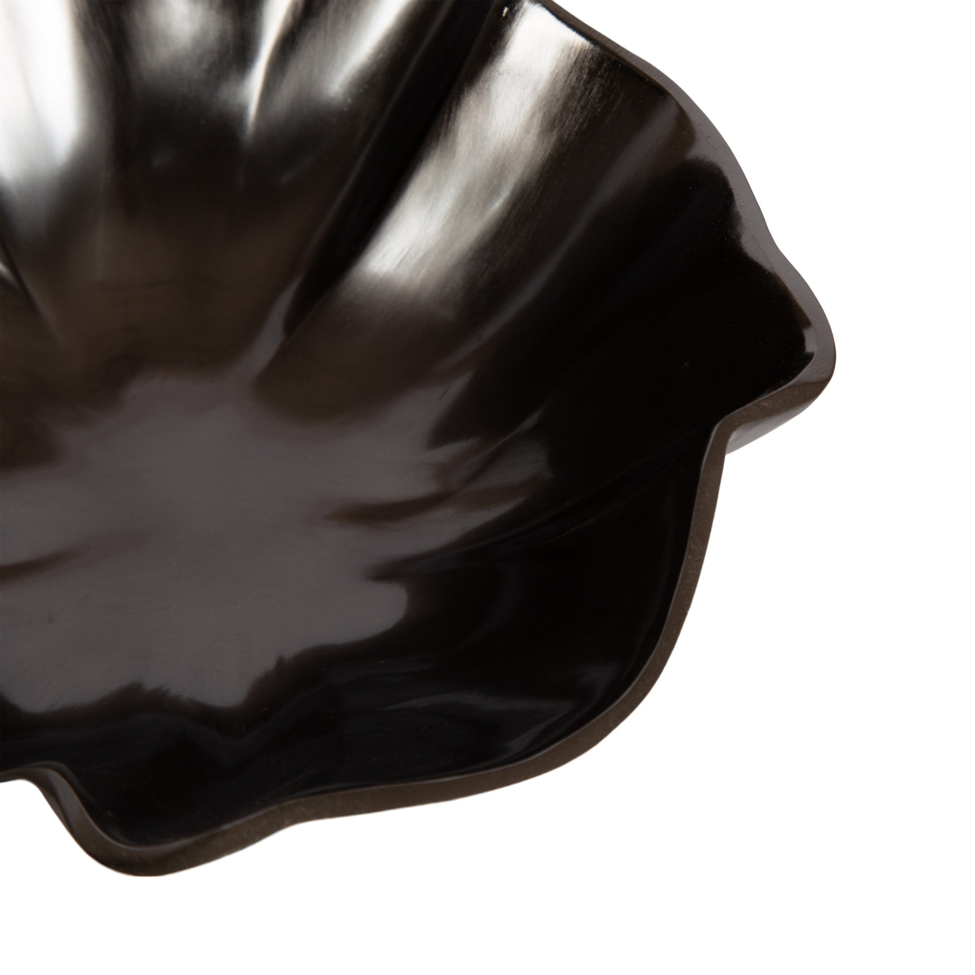 Flutte Scalloped Decorative Metal Serving Bowl, 10 X 10 X 3, Black Nickel, Modern Wavy Fruit Bowl for Kitchen Counter or Use as Tabletop Storage for an Entryway Table