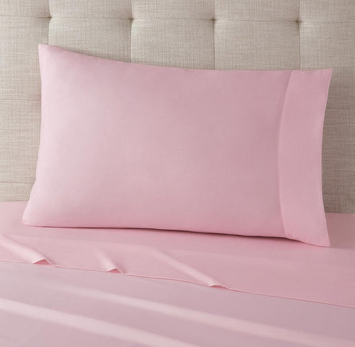 7-Piece Pink Wildflower Polyester Bedding Set for Full-Size Girls