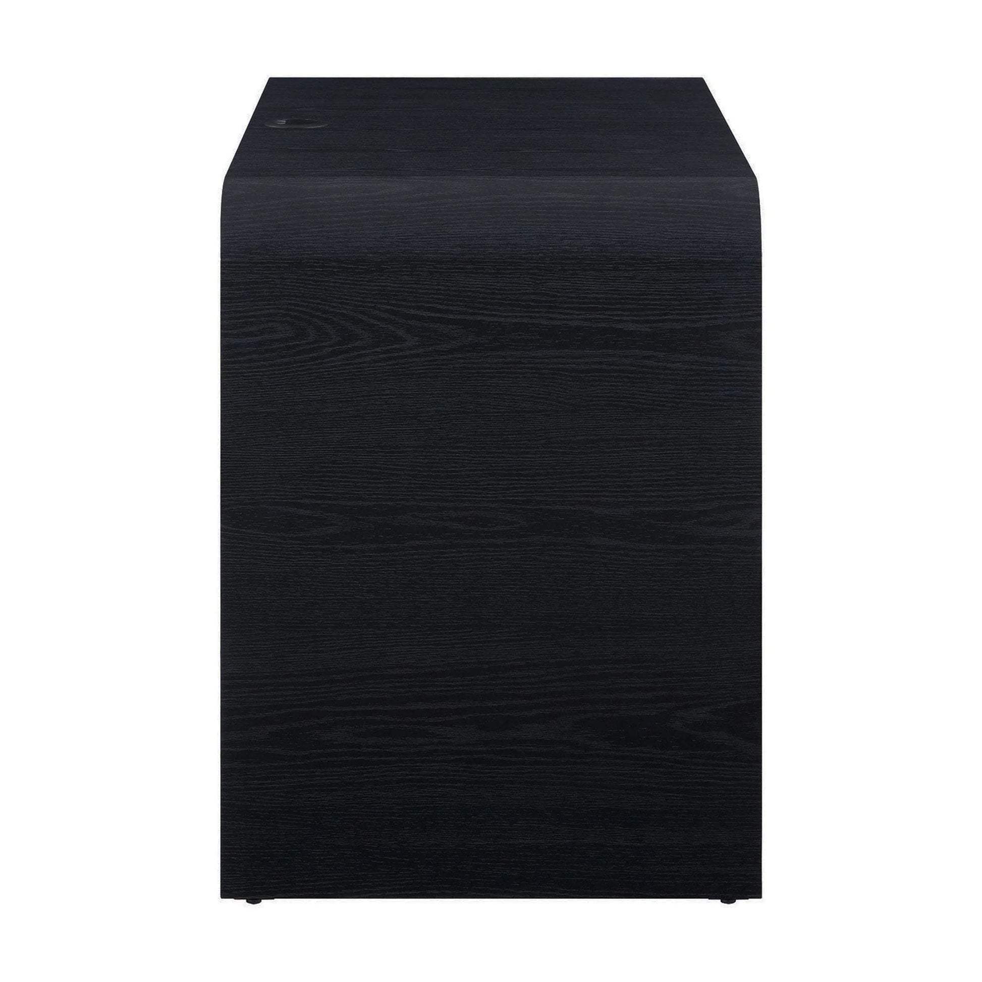 Juliet Curved Desk with Storage, Black Finish