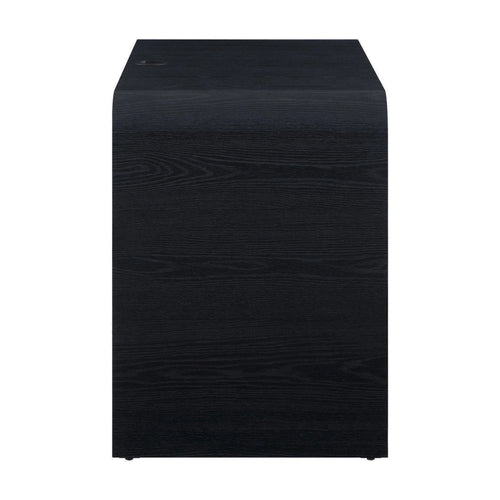 Juliet Curved Desk with Storage, Black Finish