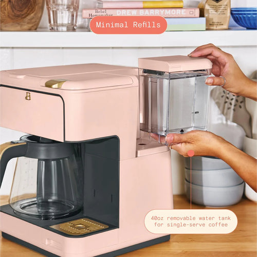 Multi-Brew 12-Cup Programmable Drip and Single-Serve Coffee Maker in Rose by Drew Barrymore