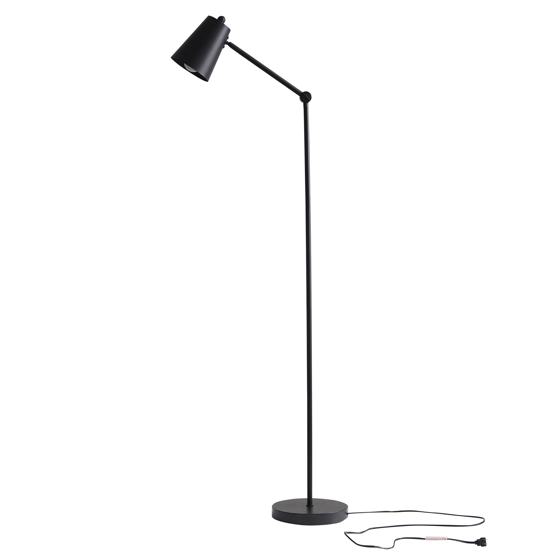 64-Inch Black Architect Floor Lamp with Matte Metal Finish