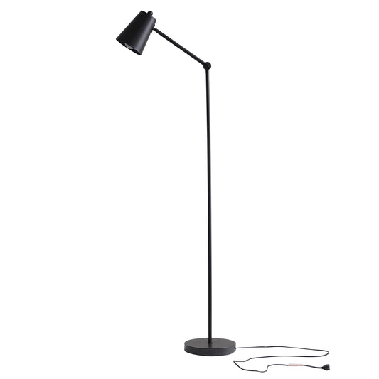 64-Inch Black Architect Floor Lamp with Matte Metal Finish