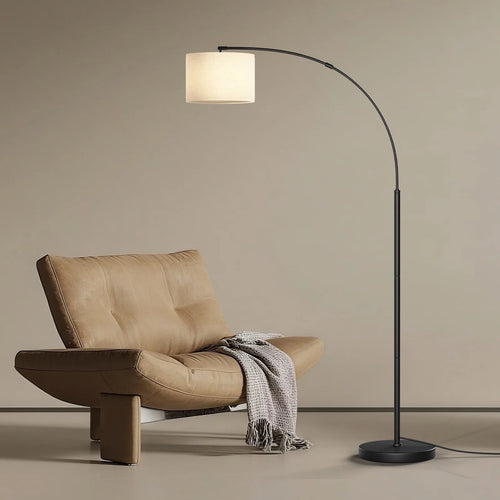  Modern High Brown Floor Lamp with Dimmable Bulb and Remote Control 