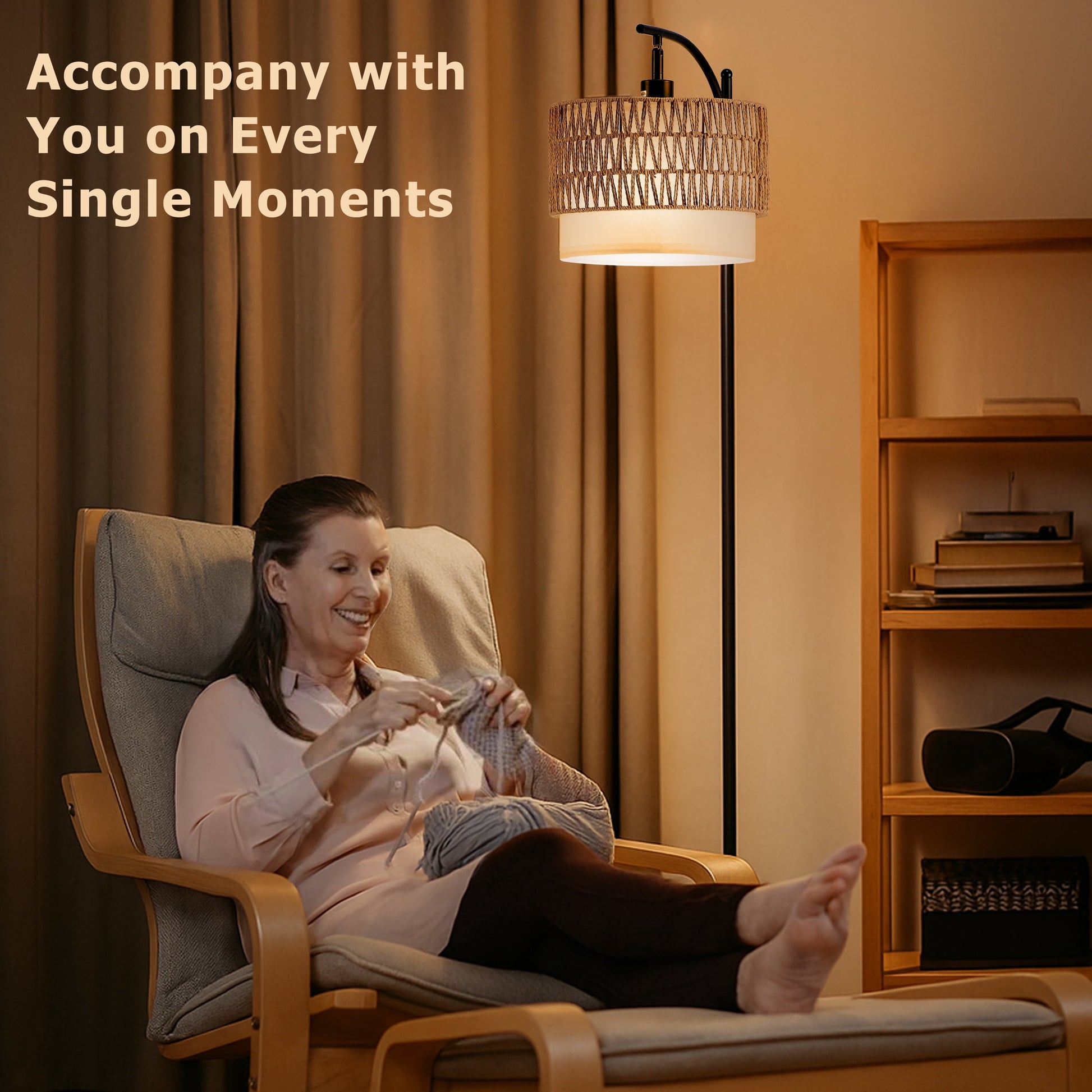 Dimmable Standing Lamp for Living Room and Bedroom, Includes 3 Color Temperature Bulb