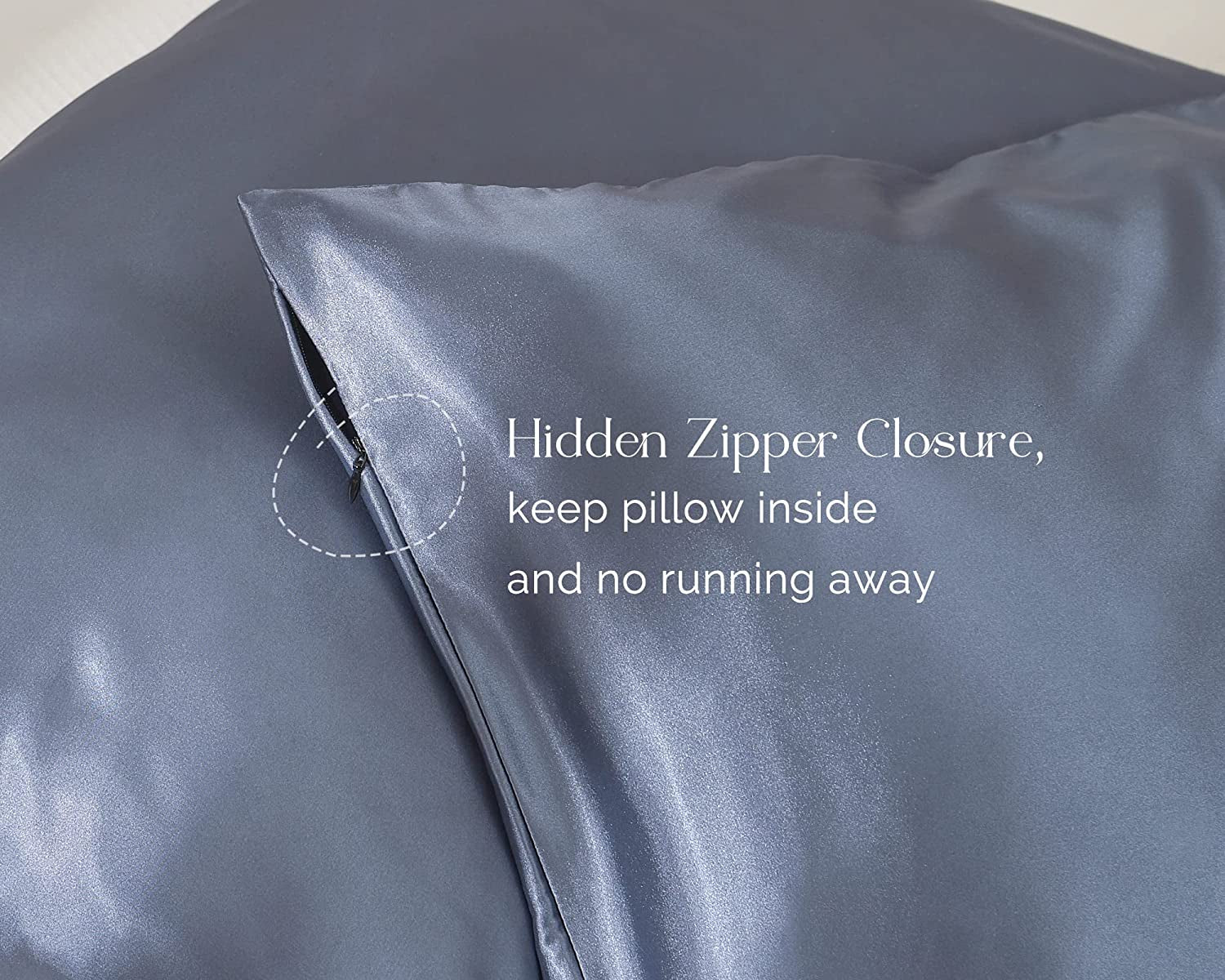Satin Pillowcase Set of 2 with Zipper for Hair and Skin, Queen Size 20" x 30", Elegant Packaging for Men and Women