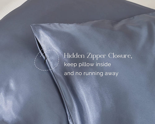 Satin Pillowcase Set of 2 with Zipper for Hair and Skin, Queen Size 20" x 30", Elegant Packaging for Men and Women