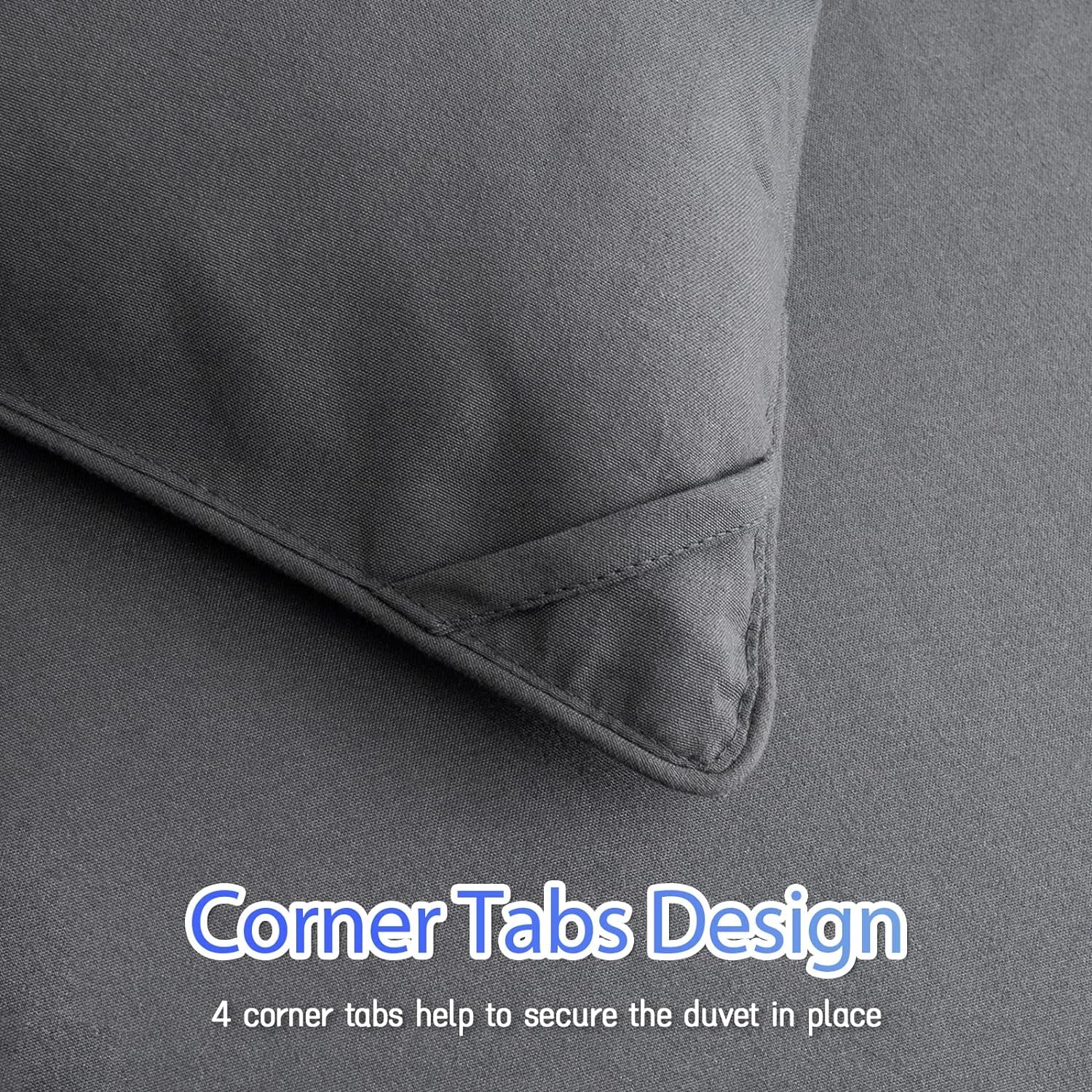 Twin Size All-Season Dark Grey Comforter Duvet Insert - Quilted Down Alternative Bedding with Corner Tabs - Soft and Fluffy, Machine Washable