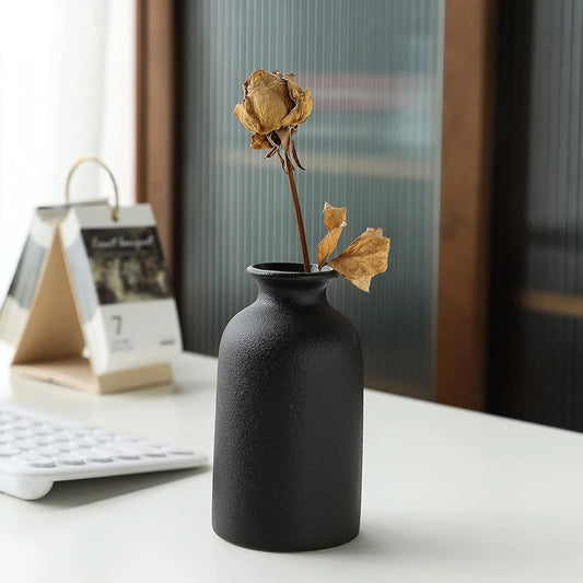 Flower Vase Promotion Sale!  Ceramic Vase Set Decoration Household Living Room Flower Arrangement Modern Flower Apparatus Three Piece Set White Vase Decoration, Home Decor Clearance Sale Black