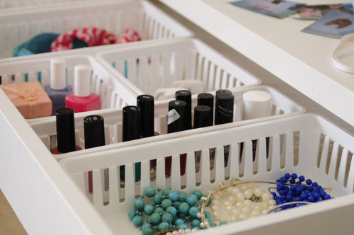 12-Pack of Stackable Square Mini Plastic Storage Tray Organizers for Kitchen